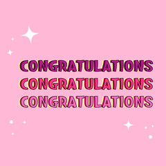 Congratulations lettering. Place for an inscription. Pink background. Modern style. Vector Stock illustration. isolated