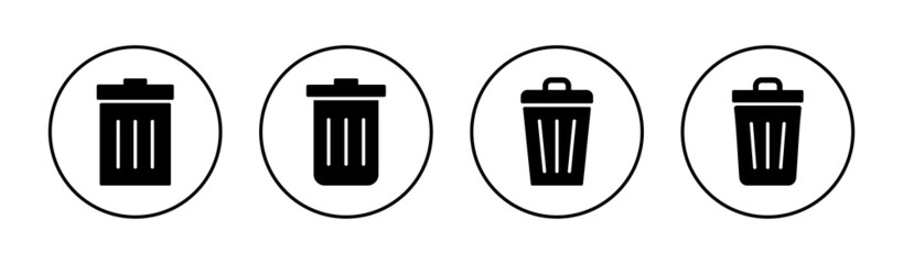 Trash icons set. trash can icon. delete sign and symbol.