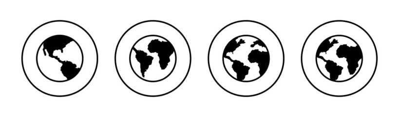 World map set. Worldmap sign and symbol. Globe icon