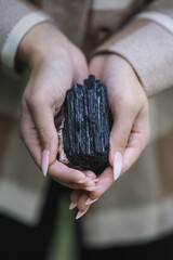 Raw crystal photography - Black Tourmaline Gemstone 