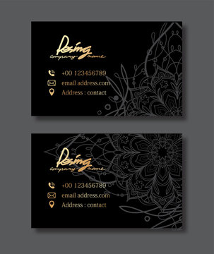 Elegant minimal modern business card design template mock up