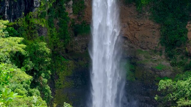 View of the Chamarel waterfall in Mauritius 