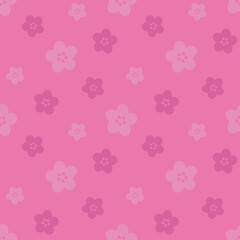 cherry blossoms. seamless pattern with pink flowers. spring floral ornament. calm color scheme. vector background