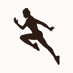 Fototapeta na wymiar Running sportswoman silhouette.