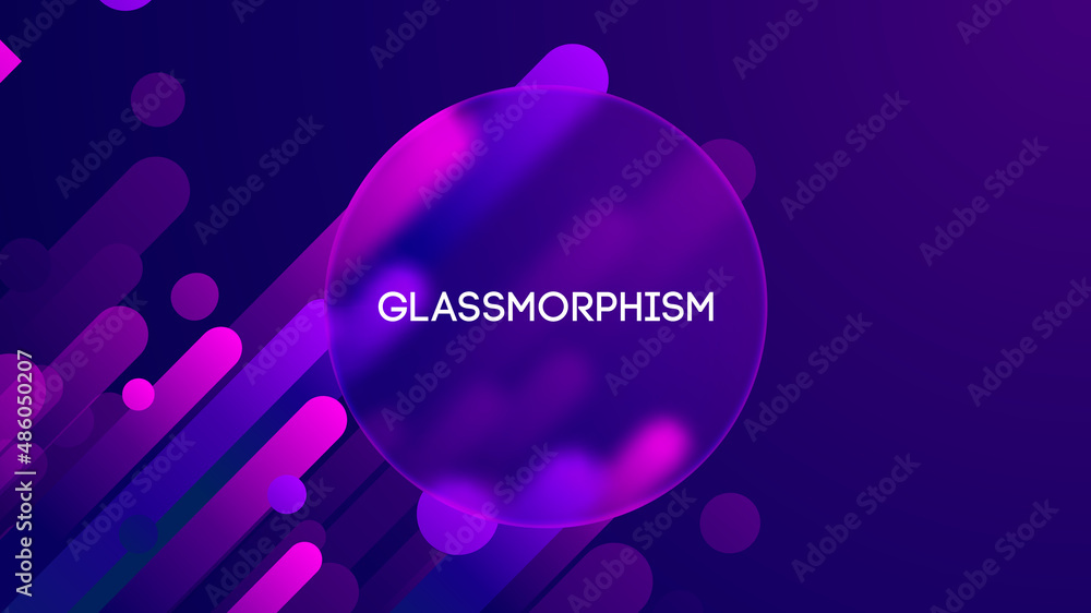 Poster glassmorphism abstract gradient shapes. blurred gradient vector iilustration. glass morphism style n