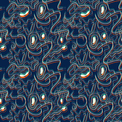 Naklejka premium Seamless abstract pattern with hand drawn ethnic line ornaments