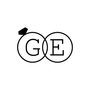 recommend clip art: GE wedding ring with initial logo