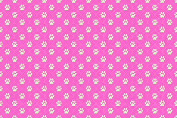 light green cream animal footprints wallpaper doodle background, cute seamless pattern, pink background