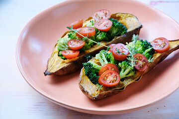 Filled sweet potatoes