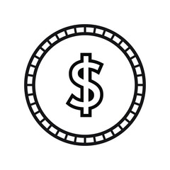 Dollar currency symbol coin .	
