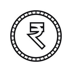 Fototapeta na wymiar Indian rupee currency symbol coin. 