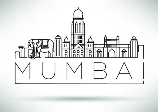 Minimal Mumbai City Skyline