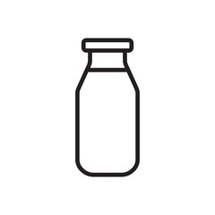 Milk bottle icon outline isolated on white background. Bottle icon for websites, mobile app. Vector illustration.