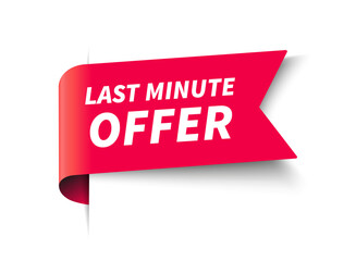 Vector Illustration Last Minute Offer Red Banner