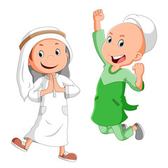The two boys celebrating the ramadhan and eid al-fitr