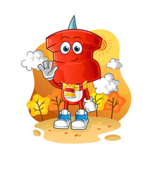 push pin head cartoon in the autumn. cartoon mascot vector