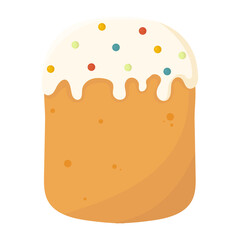 Easter cake isolated on white background. Easter holiday symbol