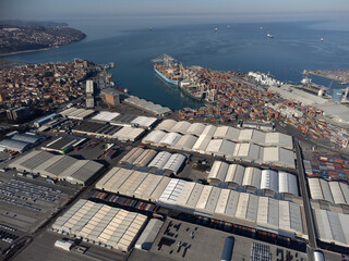 Aerial view of port Koper - 486053852