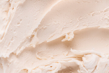Texture surface of vanilla ice cream. Background of  ice cream close up.