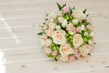 wedding bridal bouquet of roses 