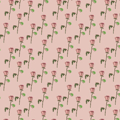 pattern flower rose pink background