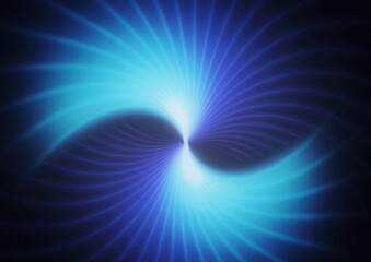 青いらせんの光のイラスト