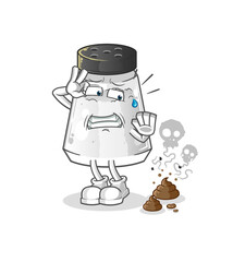 salt shaker with stinky waste illustration. character vector