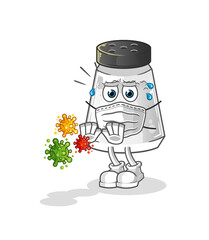 salt shaker refuse viruses cartoon. cartoon mascot vector