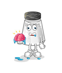 salt shaker no brain vector. cartoon character