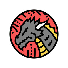 dragon chinese horoscope animal color icon vector. dragon chinese horoscope animal sign. isolated symbol illustration