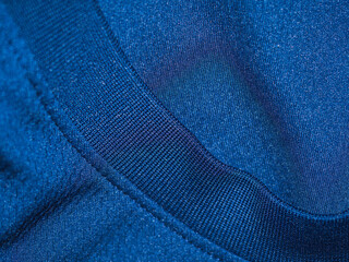 Blue t-shirt, top view. Textile concept