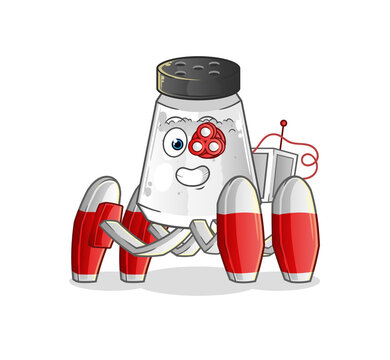 recommend clip art: salt shaker future robot vector. cartoon character