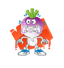 turnip head cartoon monster vector. cartoon character