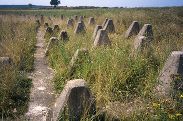 dragon's teeth, Miedzyrzecki Rejon Umocnien - MRU, World War II fortifications. Poland