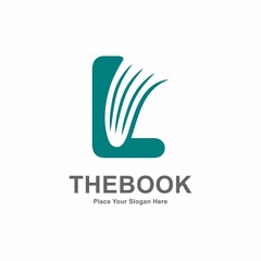 Abstract Letter L with book or paper logo vector design. Suitable for business, web, education, online store, and identity symbol