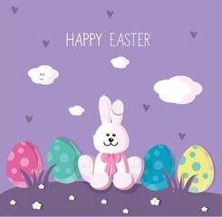 Happy Easter poster, invitation card, background. season of joy. vector illustration