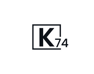 Fototapeta premium K74, 74K Initial letter logo
