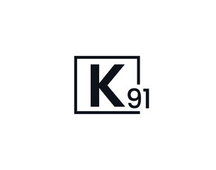 Obraz premium K91, 91K Initial letter logo