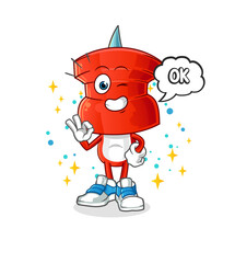 push pin head cartoon agree mascot. cartoon vector