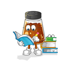 pepper powder studying mascot. cartoon vector