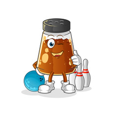 pepper powder play bowling illustration. character vector