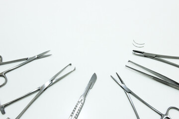 Surgical Instruments Isolated on the White Background