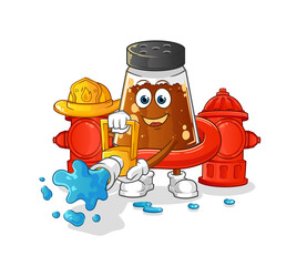 pepper powder firefighter vector. cartoon character