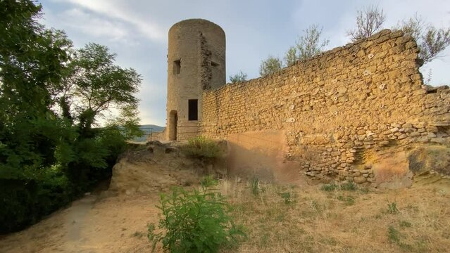Tower of the Citadel or Tower of Sus Pous of the village of Cucuron in the Luberon valley in Provence, France