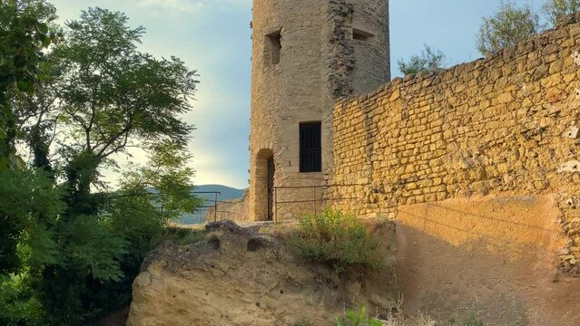 Tower of the Citadel or Tower of Sus Pous of the village of Cucuron in the Luberon valley in Provence, France