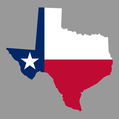 Vector map of Texas. High detailed illustration. Country of the United States of America. Flat style. Vector