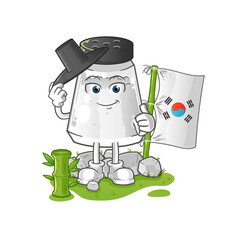 salt shaker korean character. cartoon mascot vector