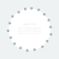 動物の足跡の背景イラスト素材　正方形