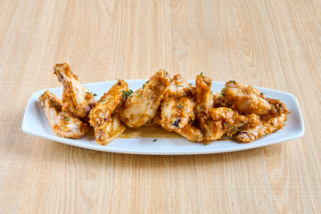 Plate of fried chicken wings