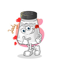 salt shaker flirting illustration. character vector